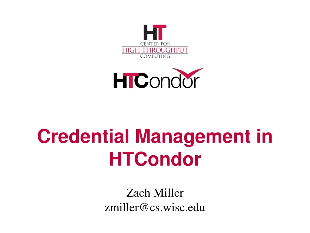 credential management in htcondor