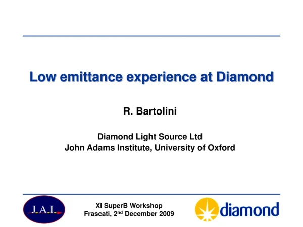 Low emittance experience at Diamond
