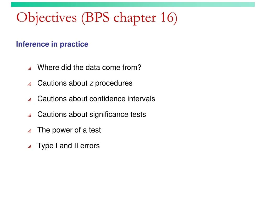objectives bps chapter 16