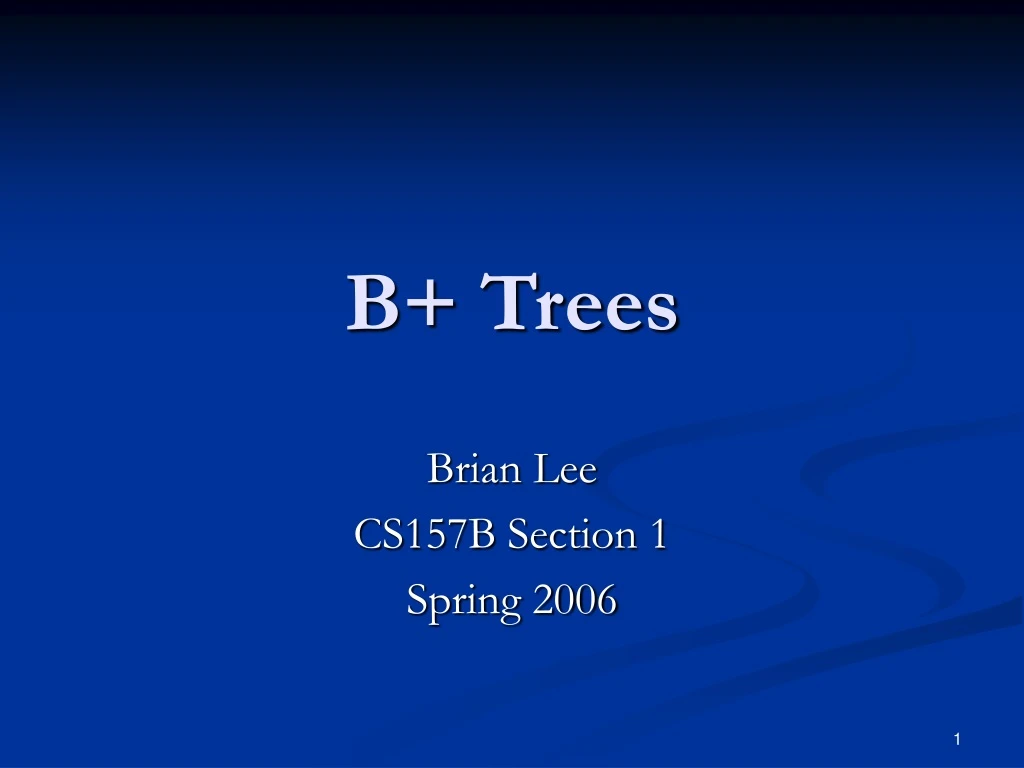 b trees