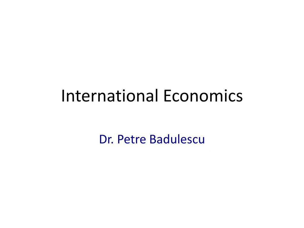 international economics