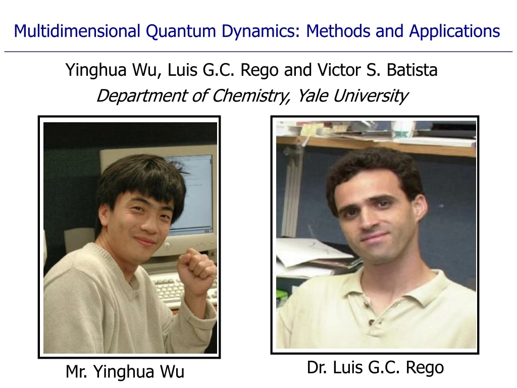 multidimensional quantum dynamics methods