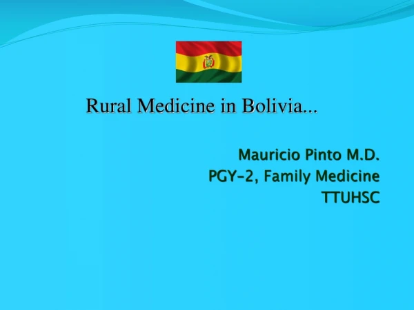 Rural Medicine in Bolivia...