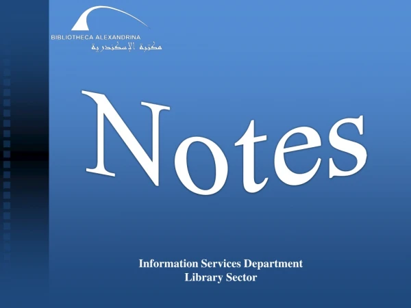 Information Services Department Library Sector