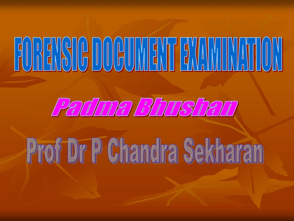 forensic document examination