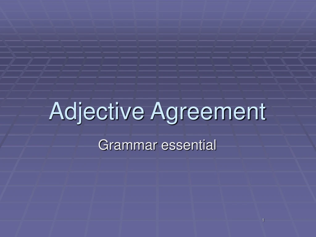 adjective agreement