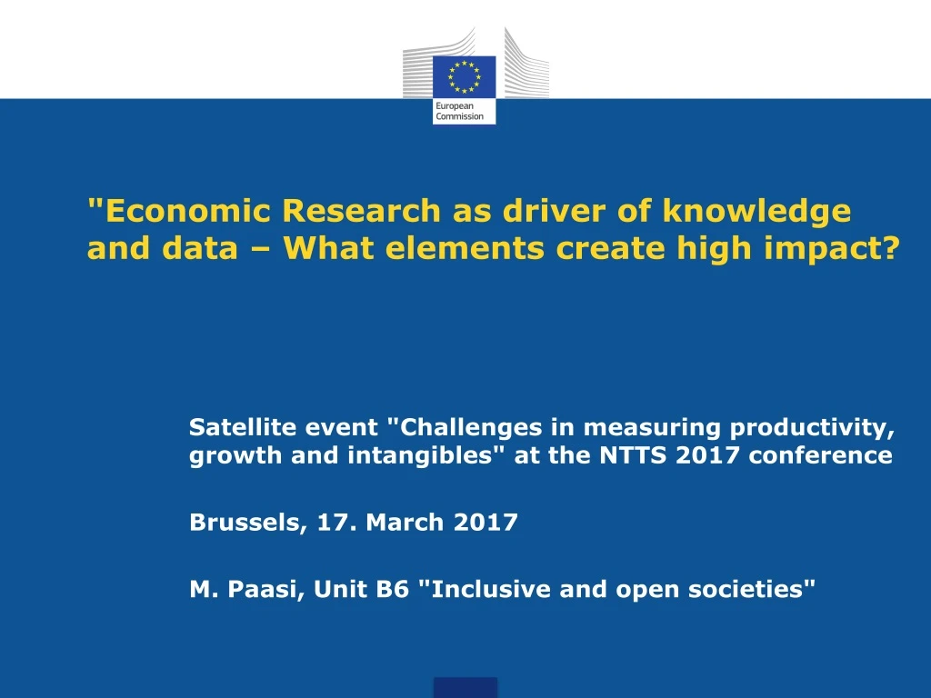 economic research as driver of knowledge and data what elements create high impact