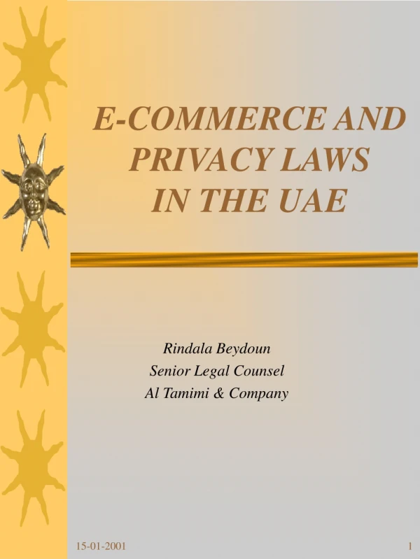 E-COMMERCE AND PRIVACY LAWS IN THE UAE