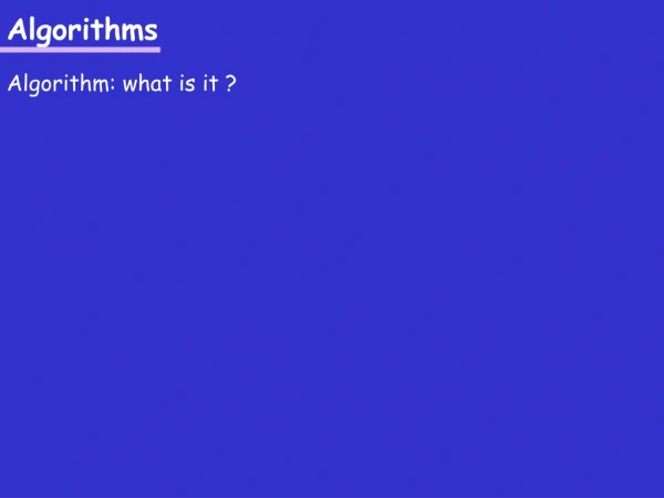 Algorithms