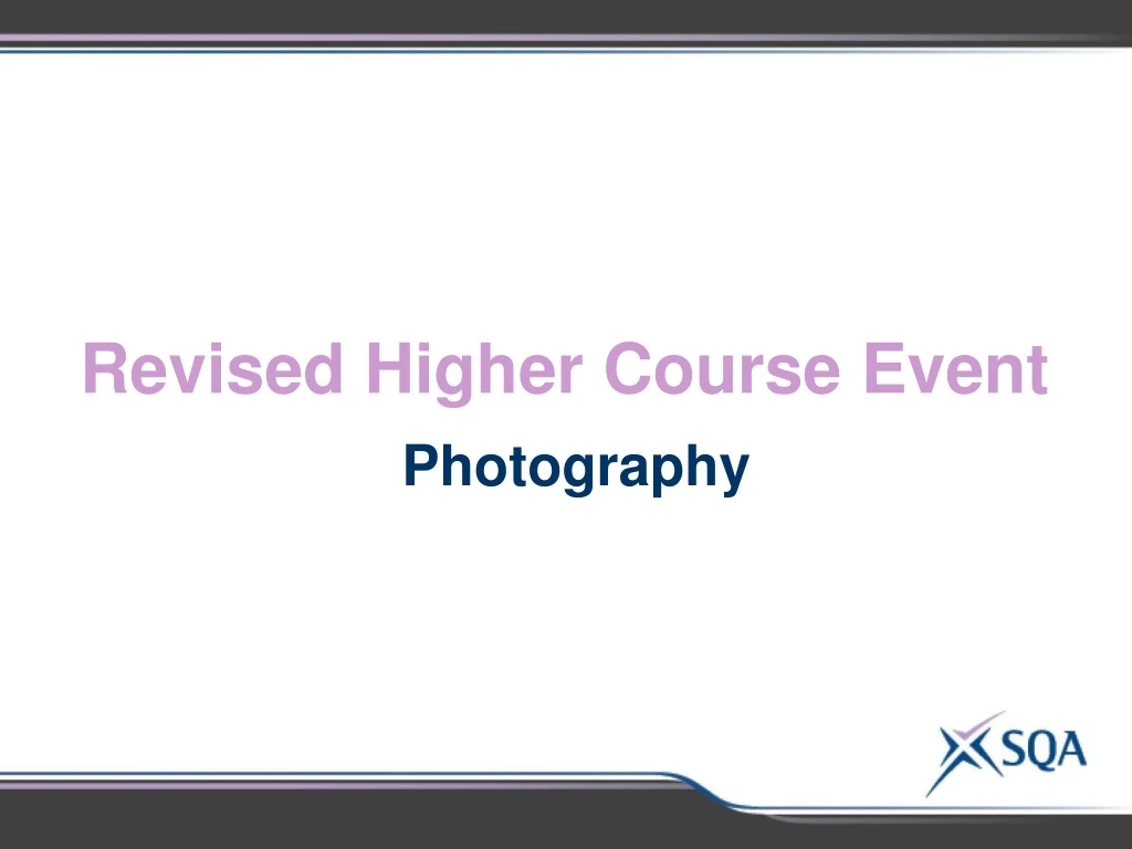 revised higher course event