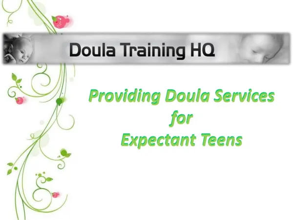 Providing Doula Services for Expectant Teens