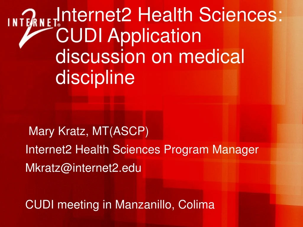 internet2 health sciences cudi application discussion on medical discipline
