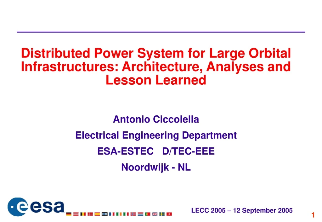 distributed power system for large orbital