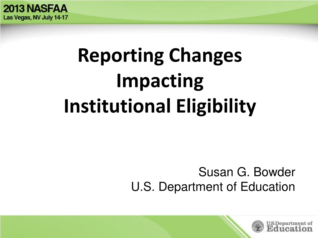reporting changes impacting institutional