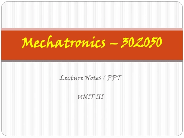 Mechatronics – 302050