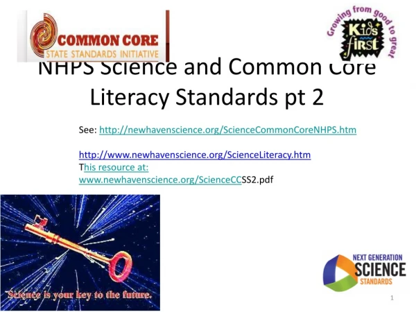 NHPS Science and Common Core  Literacy Standards pt 2