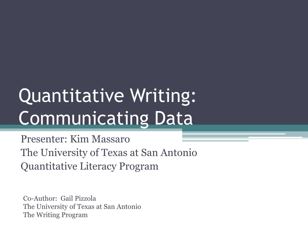 quantitative writing communicating data