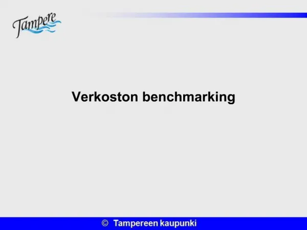 Verkoston benchmarking