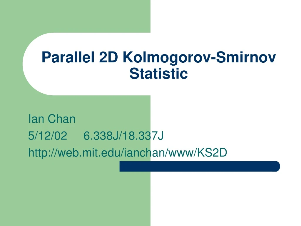 parallel 2d kolmogorov smirnov statistic