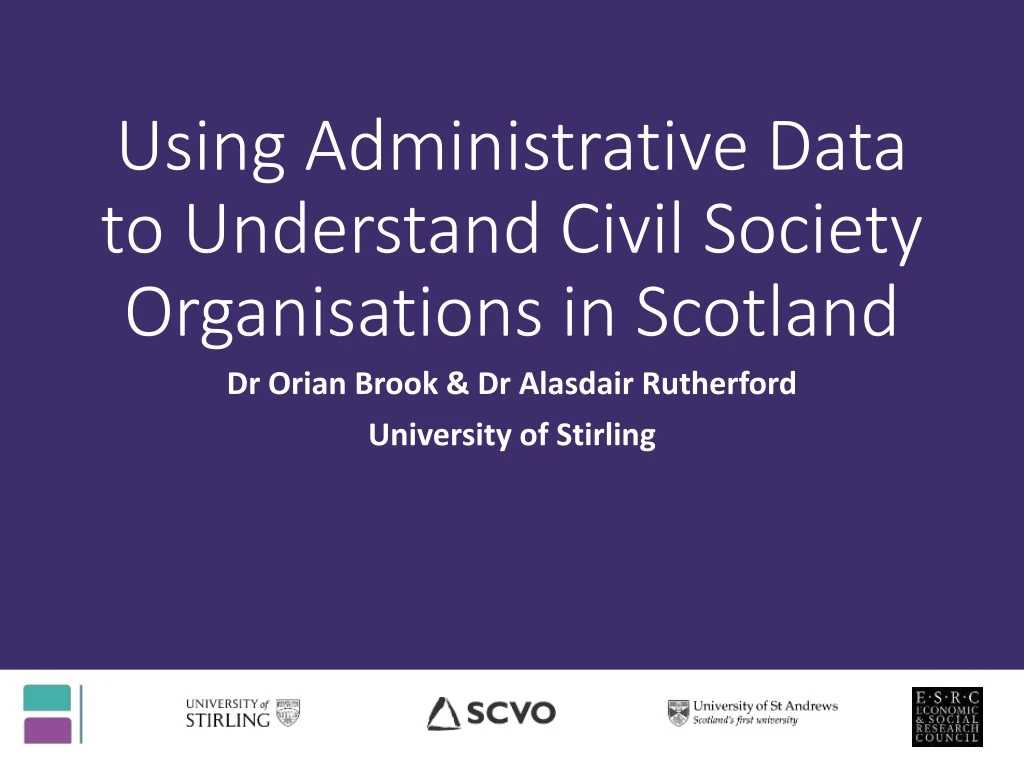 using administrative data to understand civil society organisations in scotland