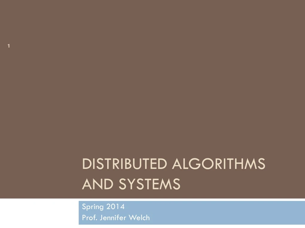 distributed algorithms and systems