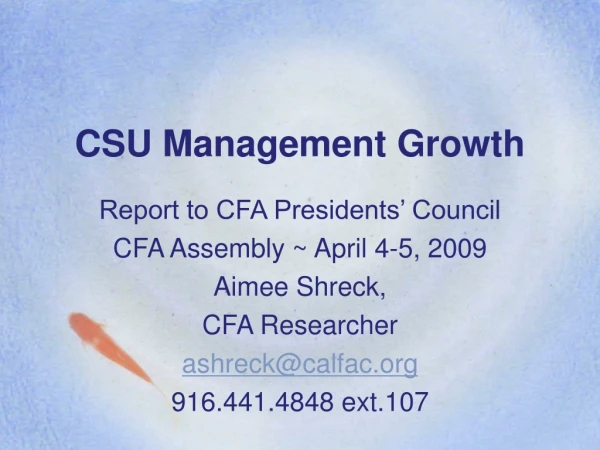 CSU Management Growth