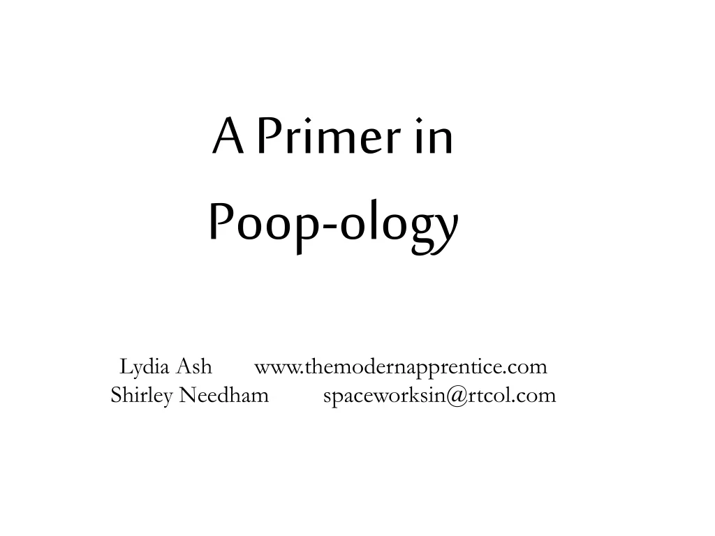 a primer in poop ology lydia