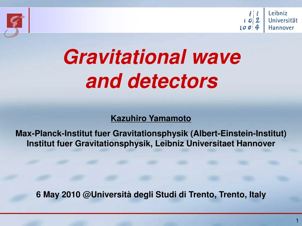 gravitational wave and detectors