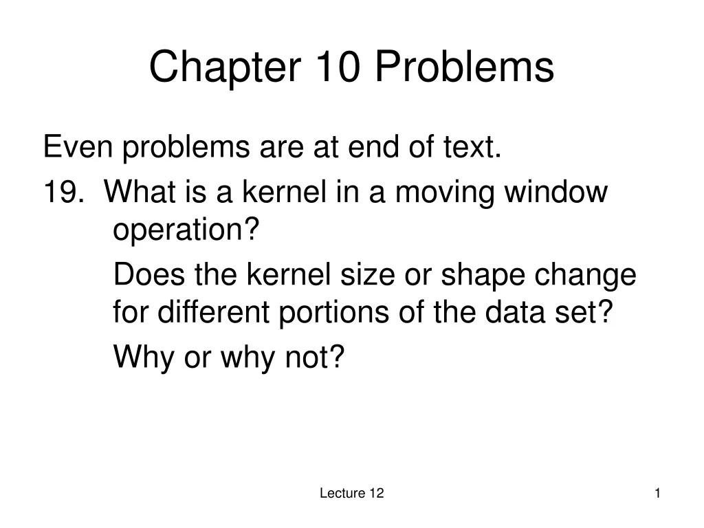 chapter 10 problems