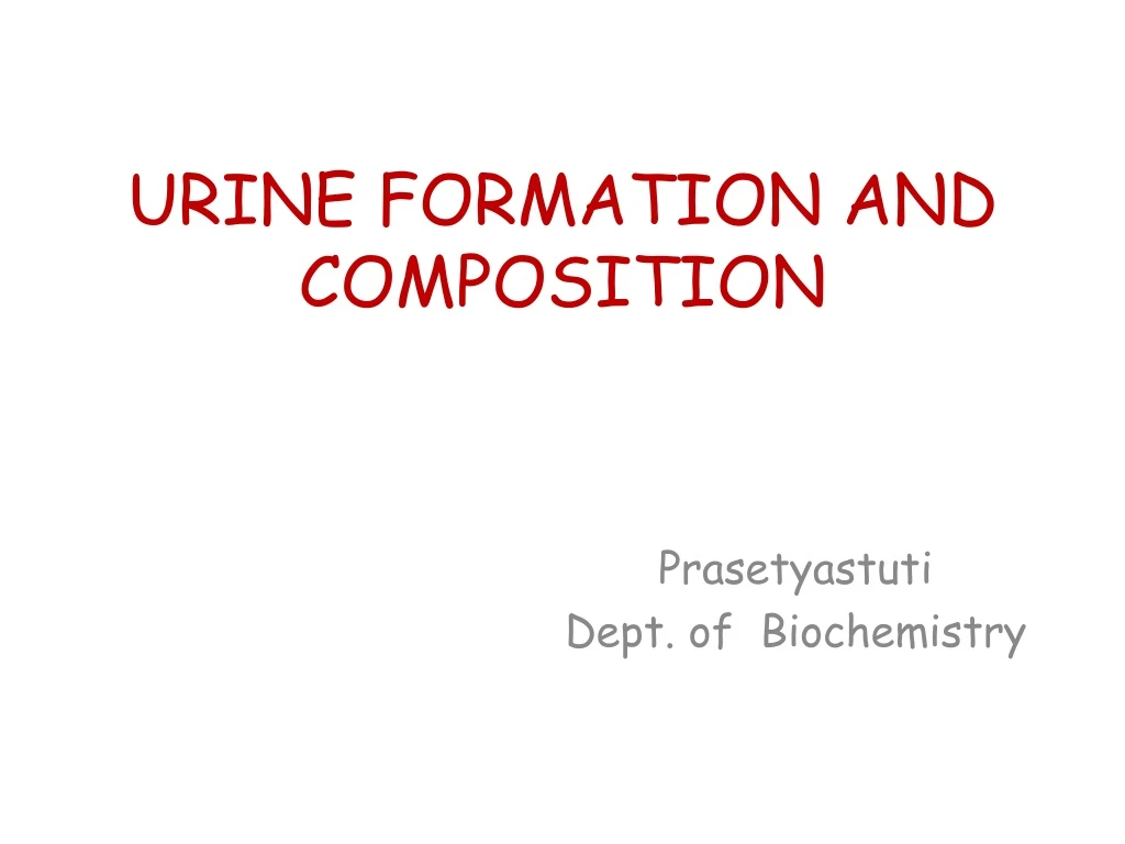 urine formation and composition