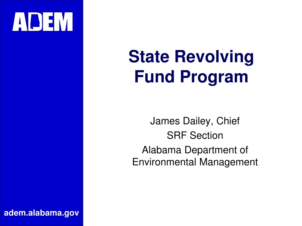 james dailey chief srf section alabama department of environmental management