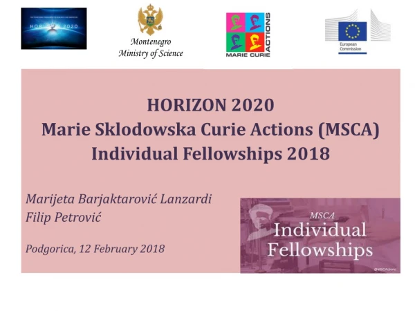 HORIZON 2020 Marie  Sklodowska  Curie  Actions  (MSCA) Individual Fellowships  2018