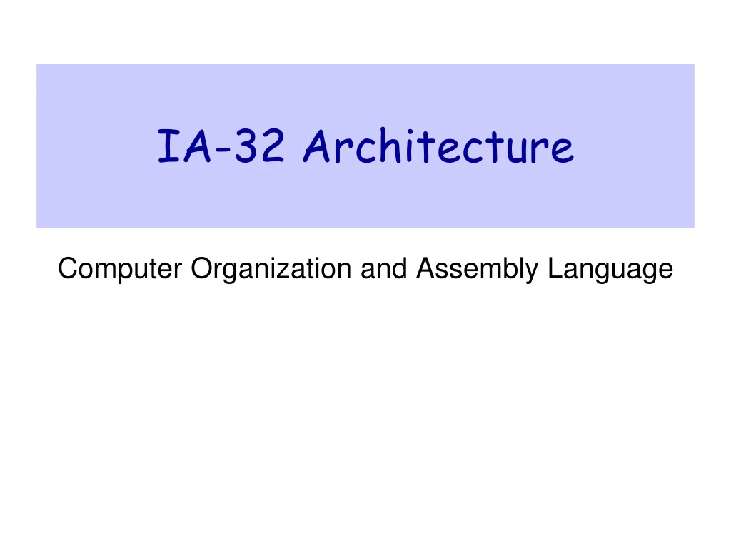 ia 32 architecture