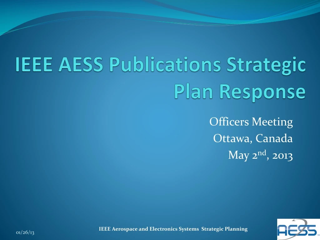 ieee aess publications strategic plan response