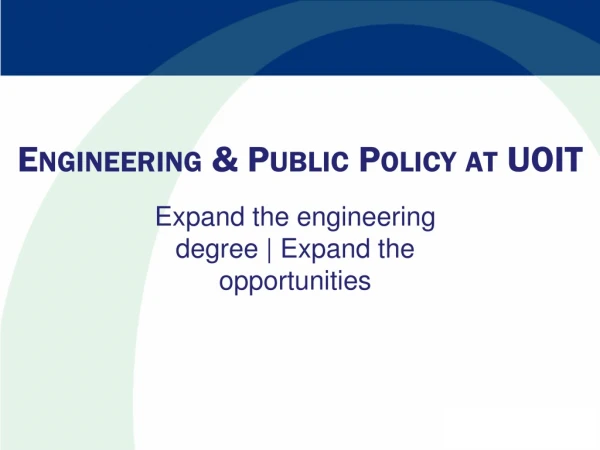 Engineering &amp; Public Policy at UOIT