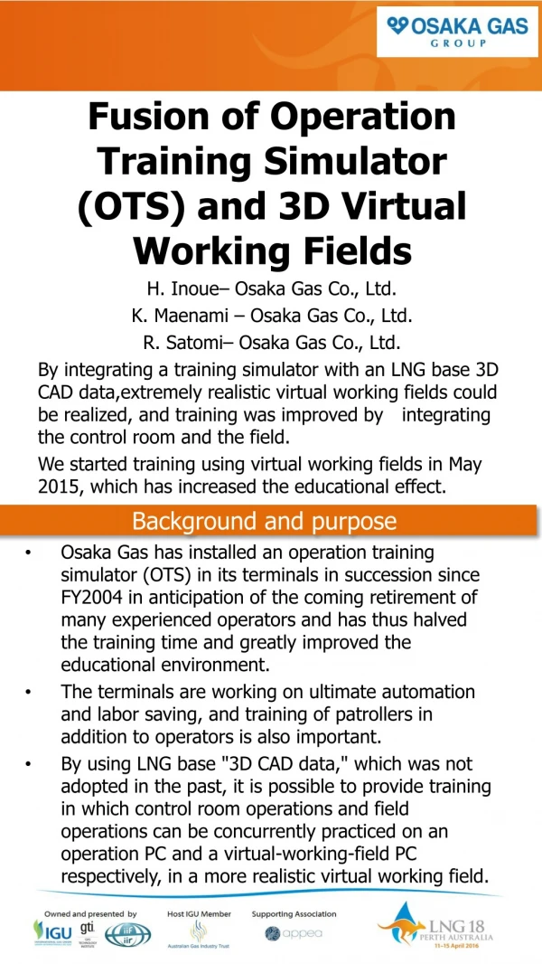 Fusion of Operation Training Simulator (OTS) and 3D Virtual Working Fields