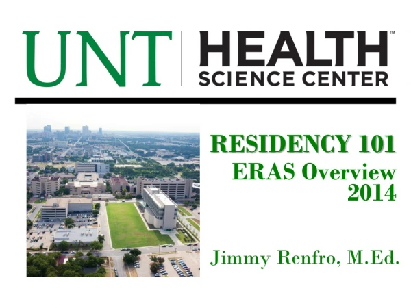 RESIDENCY 101 ERAS Overview 2014