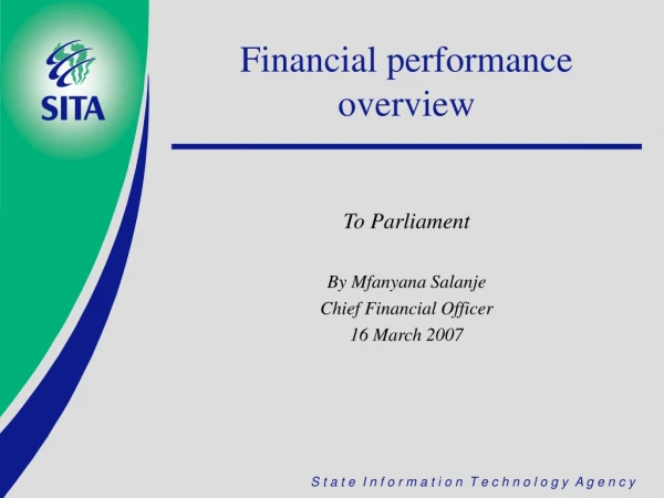 Financial performance overview