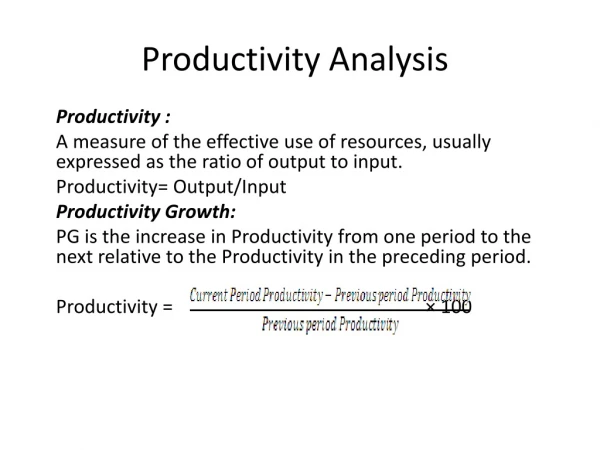 Productivity Analysis