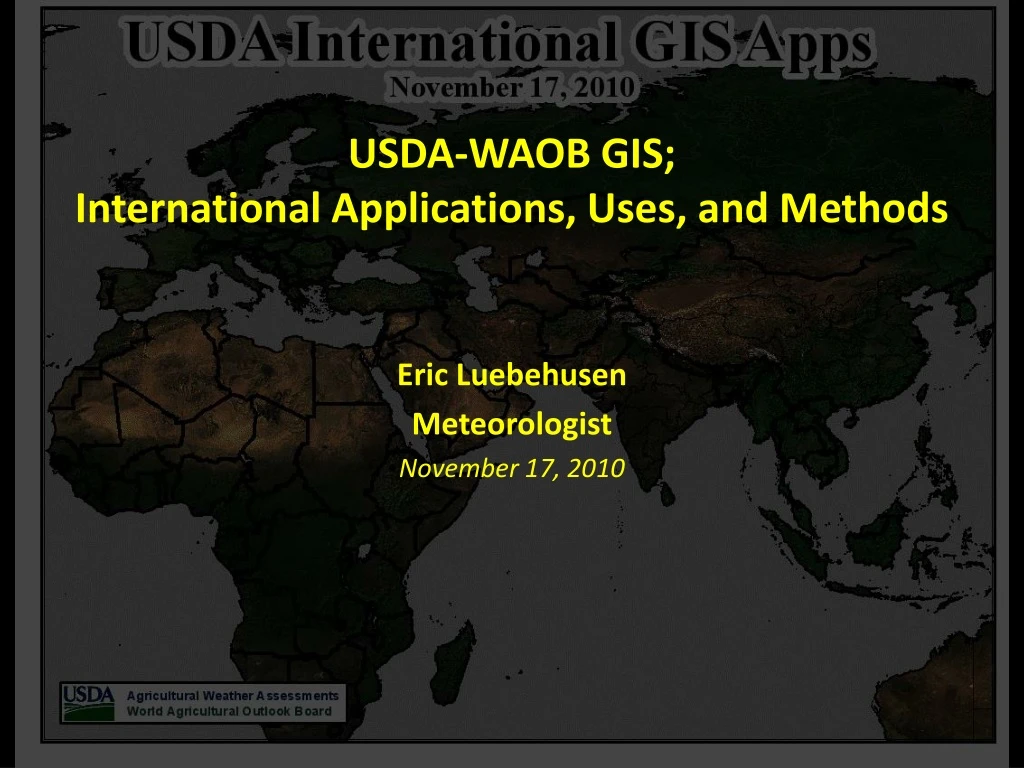 usda waob gis international applications uses and methods