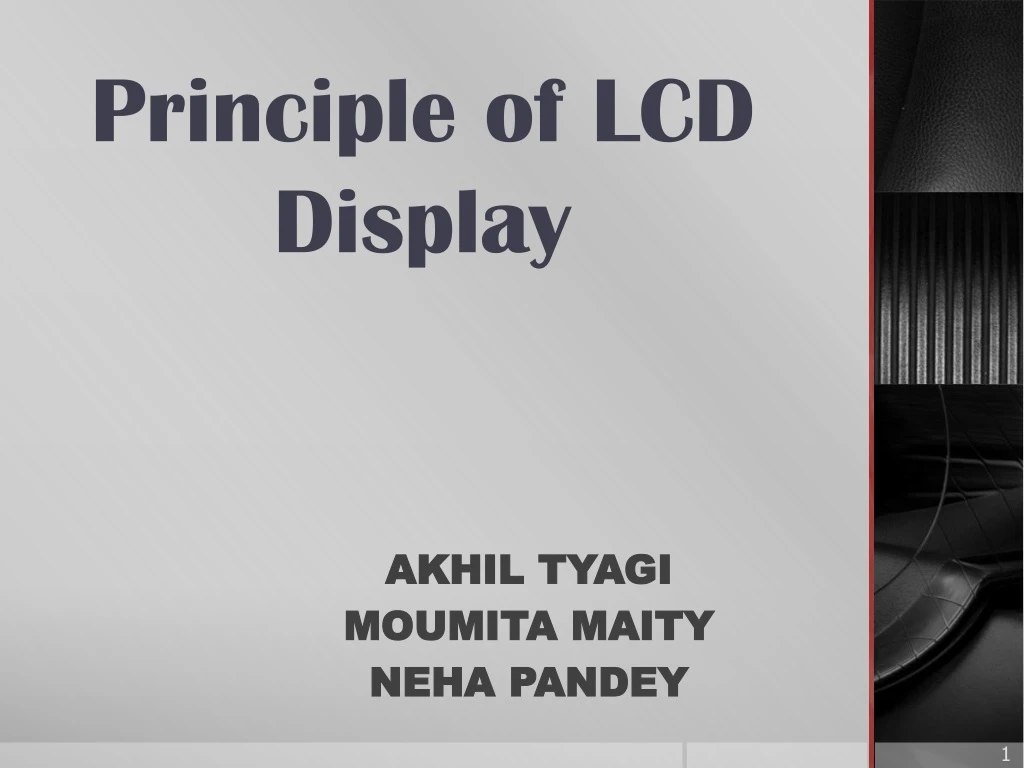 principle of lcd display