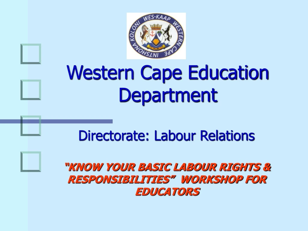 western cape education department