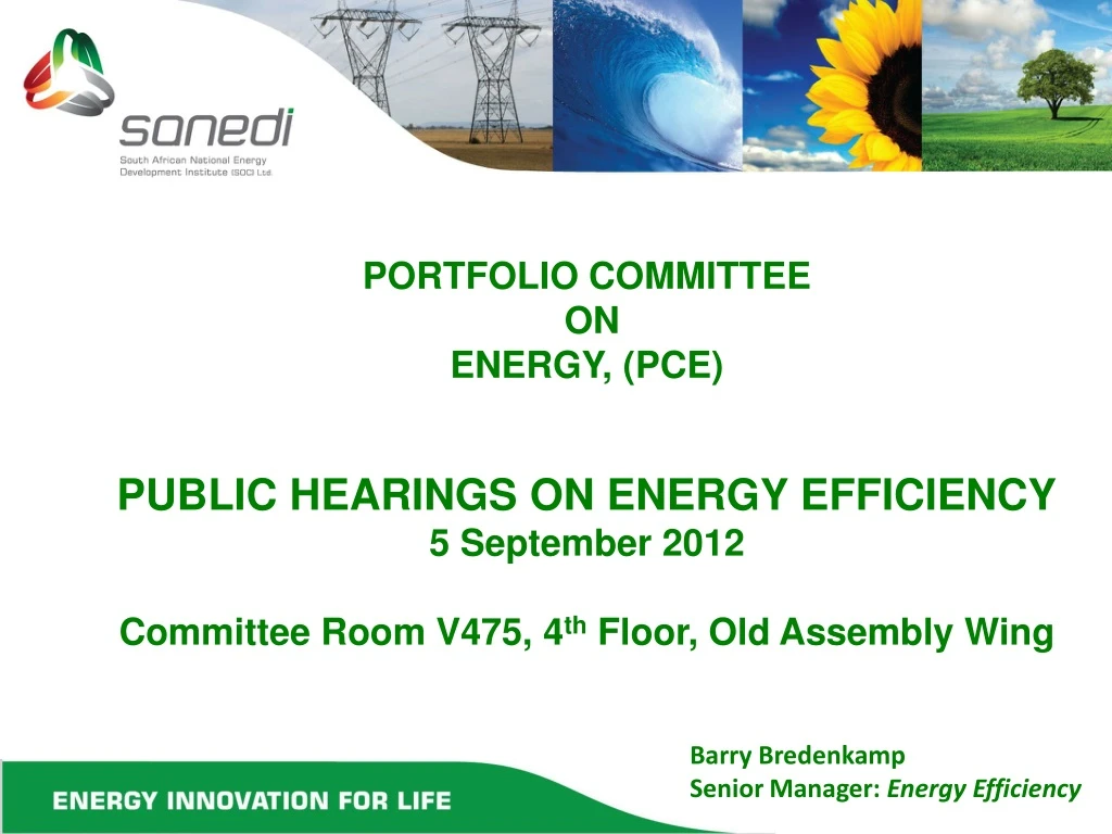 portfolio committee on energy pce public hearings