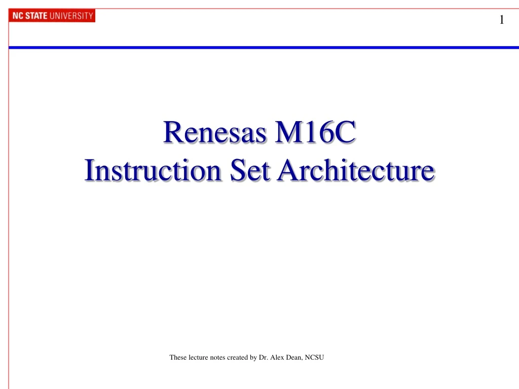renesas m16c instruction set architecture