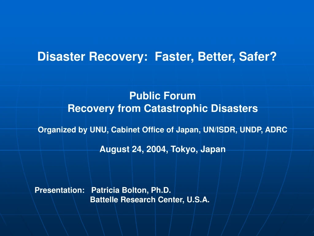 disaster recovery faster better safer