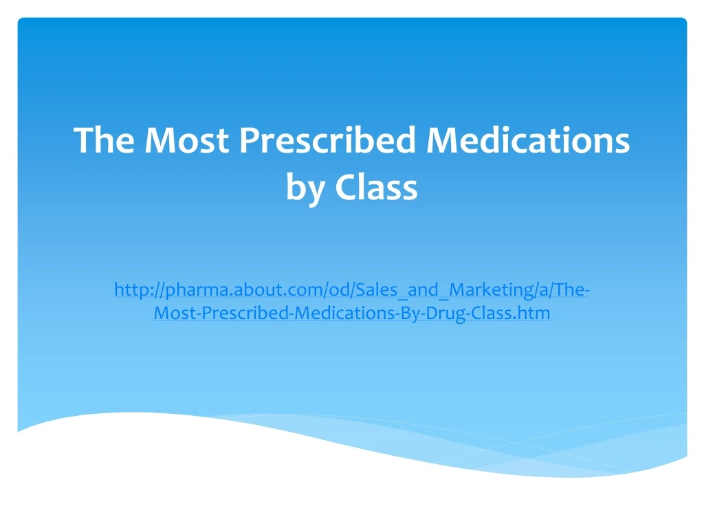 the most prescribed medications by class