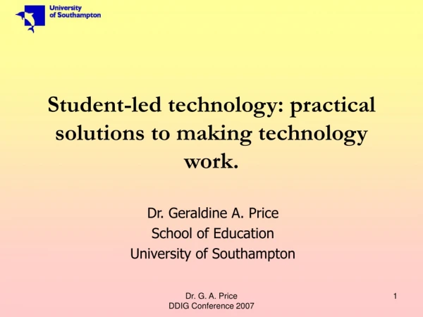 Student-led technology: practical solutions to making technology work.