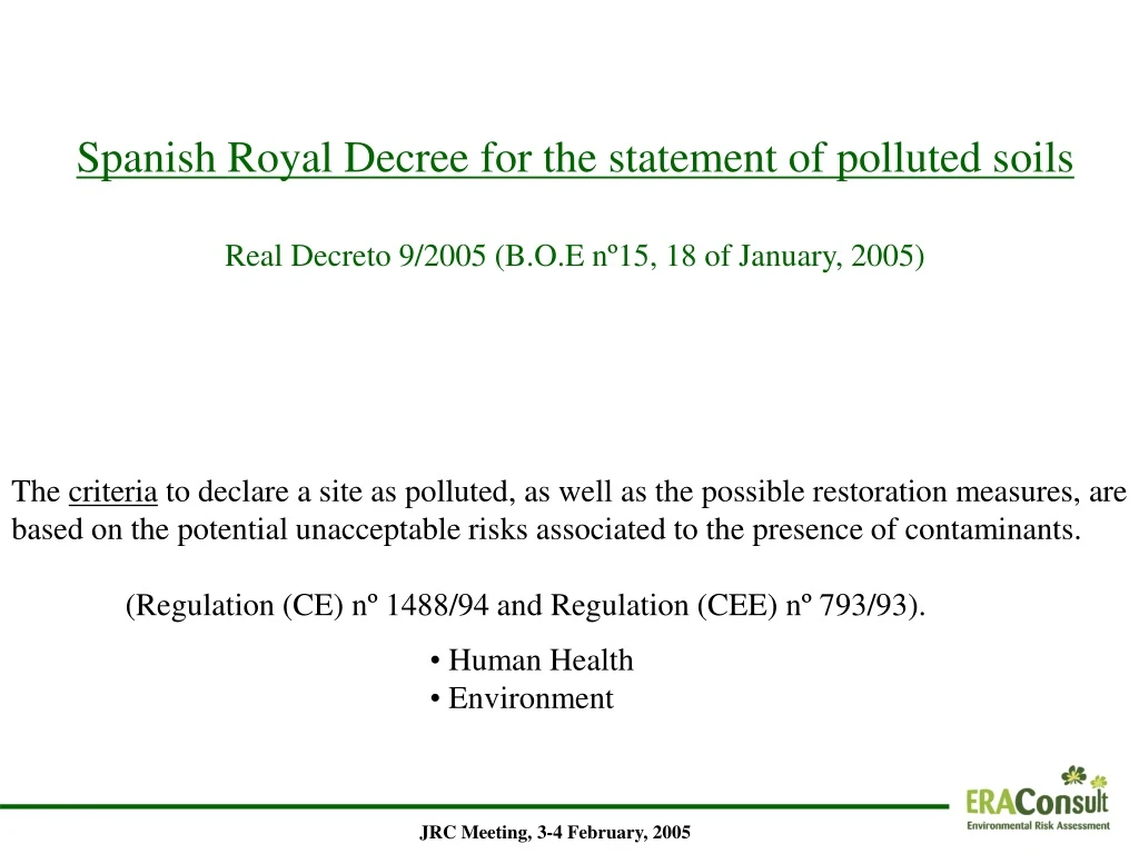 spanish royal decree for the statement