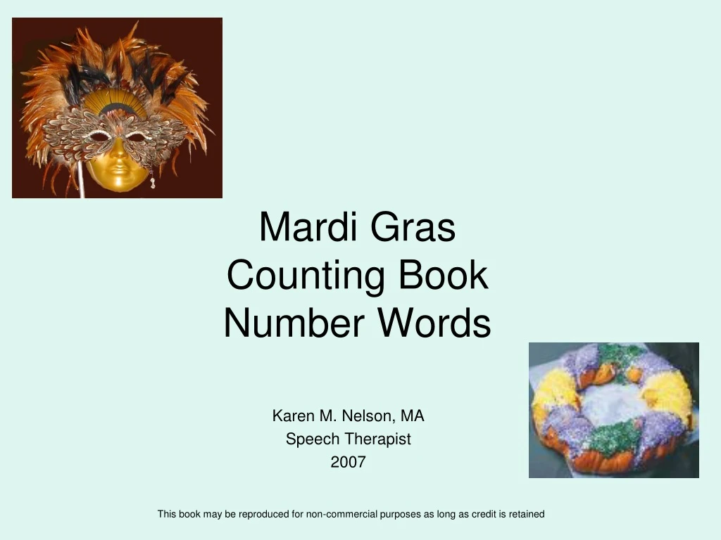 mardi gras counting book number words