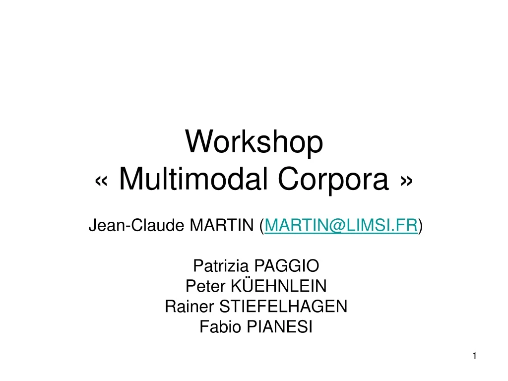 workshop multimodal corpora